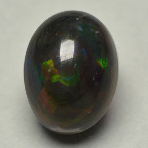 Opale nero Multicolore naturale da 1.02 ct, Taglio ovale, Opaco