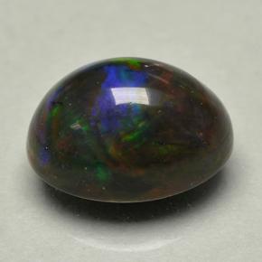 Opale nero Multicolore naturale da 1.02 ct, Taglio ovale, Opaco
