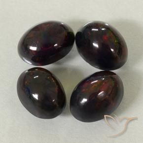 Gemme di Opale nero Multicolore naturale da 2.49 ct, Ovale, Traslucido