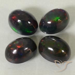 Gemme di Opale nero Multicolore naturale da 2.79 ct, Ovale, Opaco
