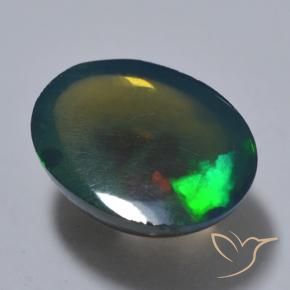 Opale nero Multicolore naturale da 0.79 ct, Ovale, Traslucido