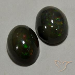Gemme di Opale nero Multicolore naturale da 1.93 ct, Ovale, Traslucido
