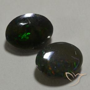 Gemme di Opale nero Multicolore naturale da 1.93 ct, Ovale, Traslucido
