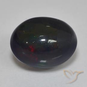 Opale nero Multicolore naturale da 1.25 ct, Ovale, Traslucido