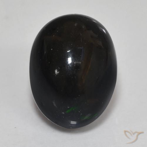 1.46ct Naturale Multicolore Opale nero, Ovale, Opaco