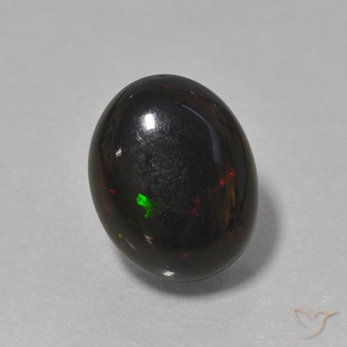 0.99ct Naturale Multicolore Opale nero, Ovale, Opaco