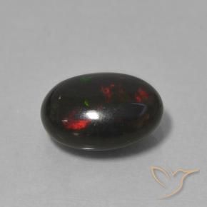 Opale nero Multicolore naturale da 0.99 ct, Ovale, Opaco