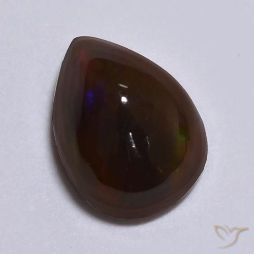 Opale nero Multicolore naturale da 0.85 ct, Forma a pera, Traslucido