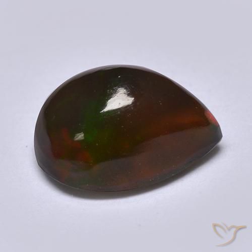 Opale nero Multicolore naturale da 0.85 ct, Forma a pera, Traslucido