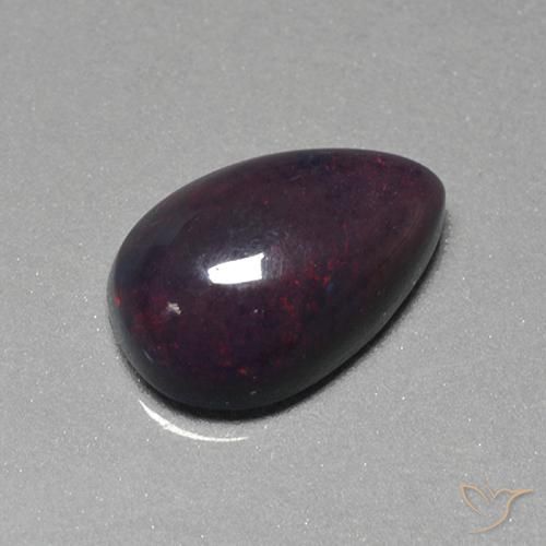 1.28ct Naturale Multicolore Opale nero, Forma a pera, Opaco