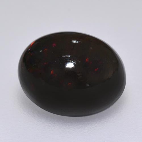 Opale nero naturale multicolore da 1,49 ct, taglio ovale, opaco