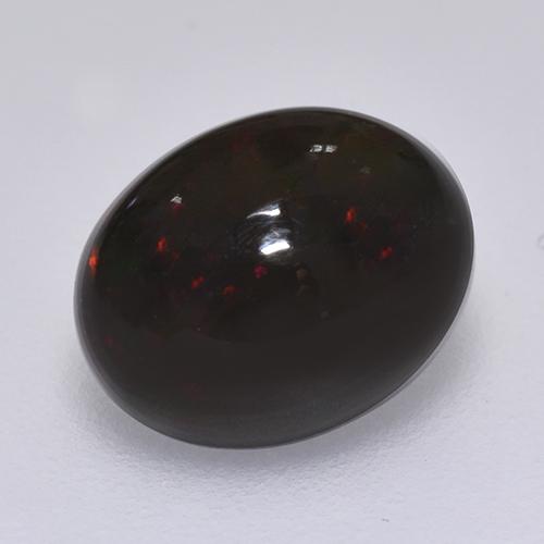 Opale nero naturale multicolore da 1,49 ct, taglio ovale, opaco