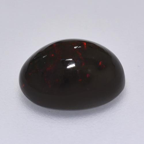 Opale nero naturale multicolore da 1,49 ct, taglio ovale, opaco