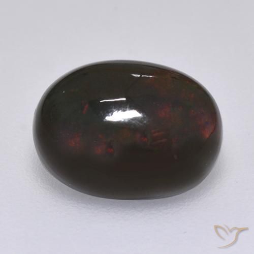 1.27ct Naturale Multicolore Opale nero, Ovale, Opaco