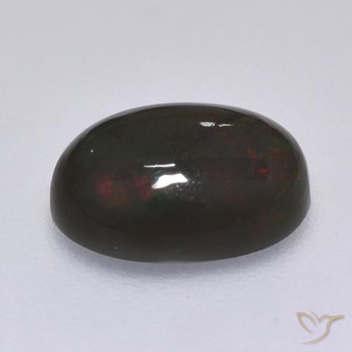 Opale nero Multicolore naturale da 1.27 ct, Ovale, Opaco