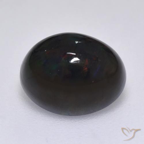 1.44ct Naturale Multicolore Opale nero, Ovale, Opaco