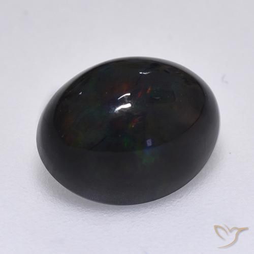 Opale nero Multicolore naturale da 1.44 ct, Ovale, Opaco