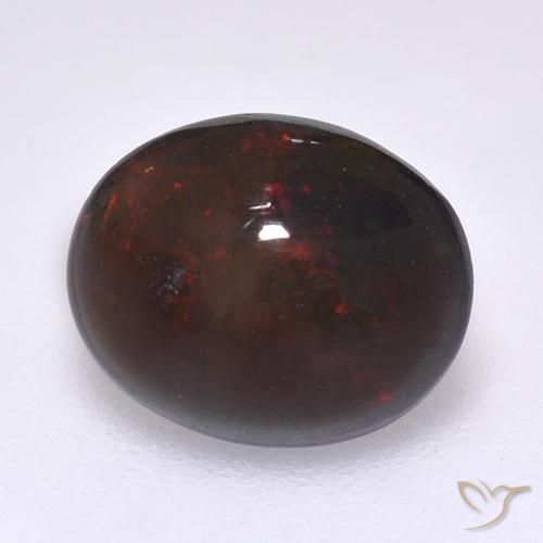 Opale nero Multicolore naturale da 1.14 ct, Ovale, Traslucido