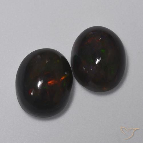 Gemme di Opale nero Multicolore naturale da 2.79 ct, Ovale, Traslucido
