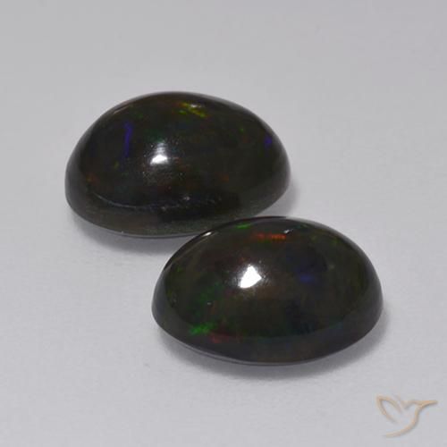 Gemme di Opale nero Multicolore naturale da 2.79 ct, Ovale, Traslucido
