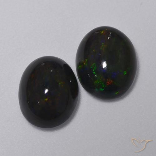 Gemme di Opale nero Multicolore naturale da 2.31 ct, Ovale, Traslucido