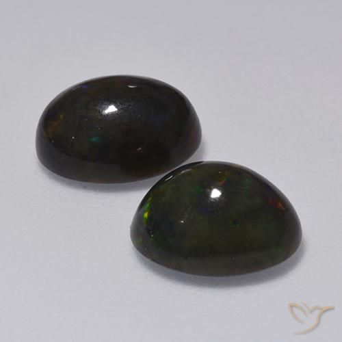 Gemme di Opale nero Multicolore naturale da 2.31 ct, Ovale, Traslucido