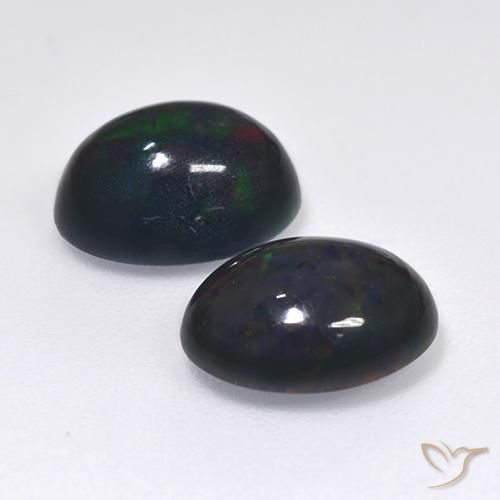Gemme di Opale nero Multicolore naturale da 2.38 ct, Ovale, Traslucido