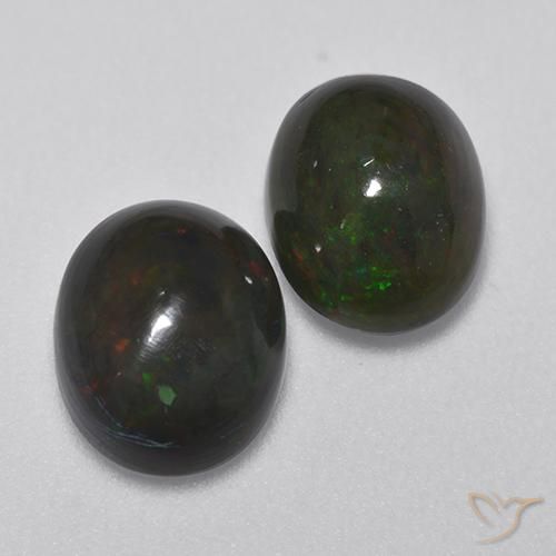 Gemme di Opale nero Multicolore naturale da 2.72 ct, Ovale, Traslucido