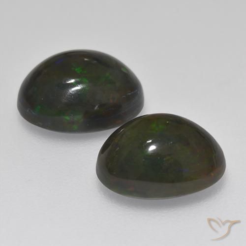 Gemme di Opale nero Multicolore naturale da 2.72 ct, Ovale, Traslucido