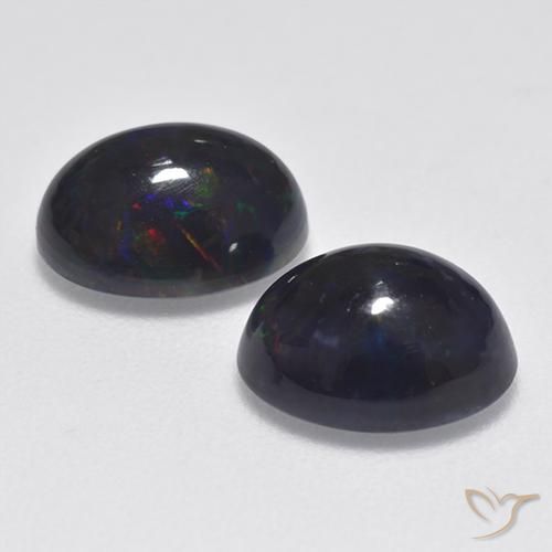 Gemme di Opale nero Multicolore naturale da 2.12 ct, Ovale, Traslucido
