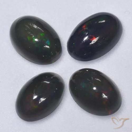 Gemme di Opale nero Multicolore naturale da 1.15 ct, Ovale, Traslucido