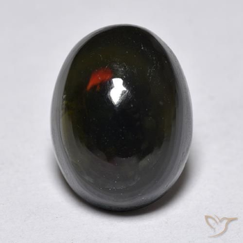 1.25ct Naturale Multicolore Opale nero, Ovale, Traslucido