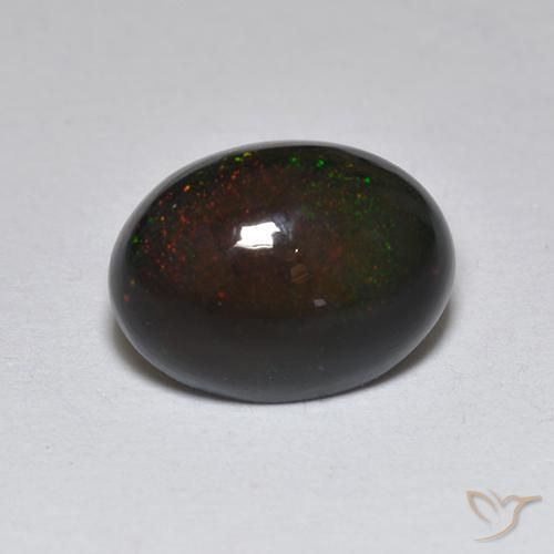Opale nero Multicolore naturale da 1.23 ct, Ovale, Traslucido