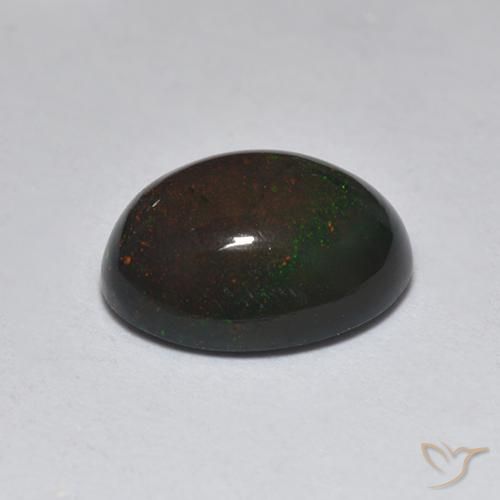 Opale nero Multicolore naturale da 1.23 ct, Ovale, Traslucido