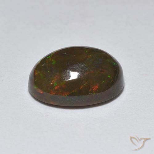 Opale nero Multicolore naturale da 1.27 ct, Ovale, Traslucido