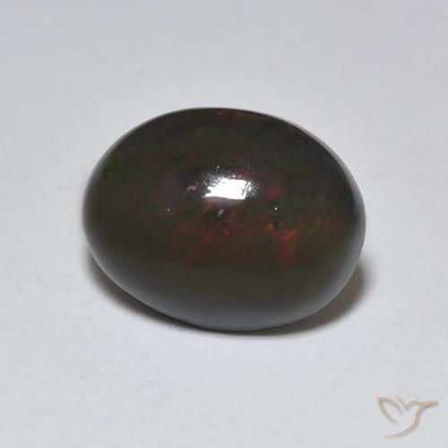 Opale nero Multicolore naturale da 1.25 ct, Ovale, Traslucido