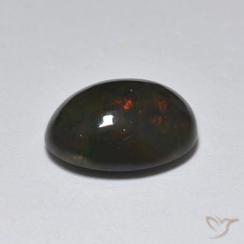 Opale nero Multicolore naturale da 1.25 ct, Ovale, Traslucido