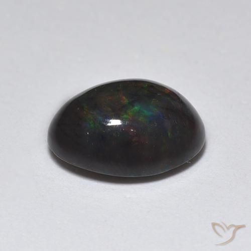 Opale nero Multicolore naturale da 1.22 ct, Ovale, Traslucido