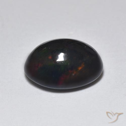 Opale nero Multicolore naturale da 1.29 ct, Ovale, Traslucido