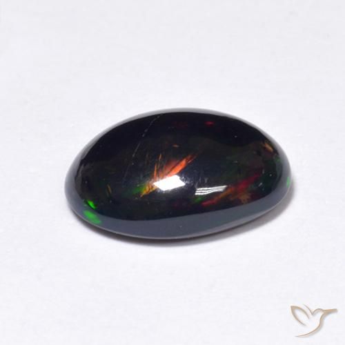 Opale nero Multicolore naturale da 0.91 ct, Ovale, Traslucido