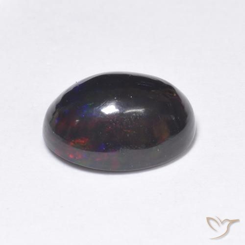 Opale nero Multicolore naturale da 1.09 ct, Ovale, Traslucido