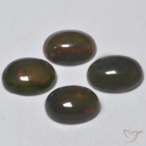 Gemme di Opale nero Multicolore naturale da 1.32 ct, Ovale, Traslucido