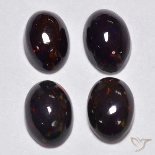Gemme di Opale nero Multicolore naturale da 1.49 ct, Ovale, Traslucido