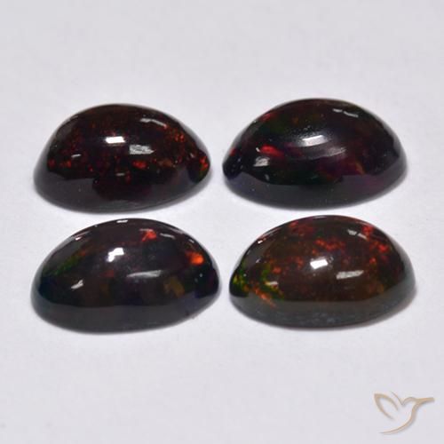 Gemme di Opale nero Multicolore naturale da 1.49 ct, Ovale, Traslucido