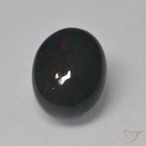 1.17ct Naturale Multicolore Opale nero, Ovale, Opaco