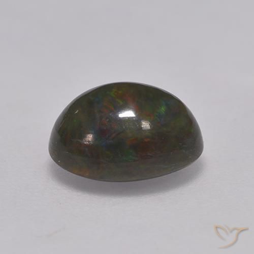 Opale nero Multicolore naturale da 1.33 ct, Ovale, Opaco