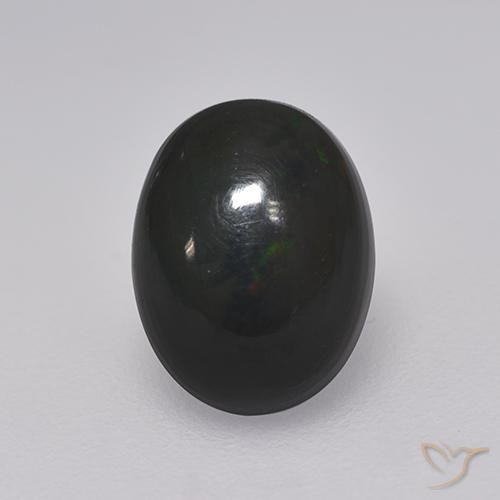 1.28ct Naturale Multicolore Opale nero, Ovale, Opaco
