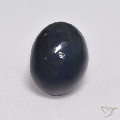 1.18ct Naturale Multicolore Opale nero, Ovale, Opaco