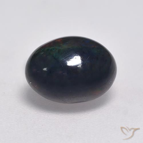 Opale nero Multicolore naturale da 1.18 ct, Ovale, Opaco