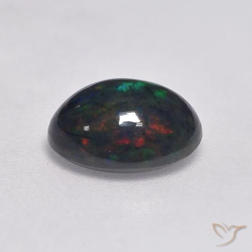 Opale nero Multicolore naturale da 1.18 ct, Ovale, Opaco